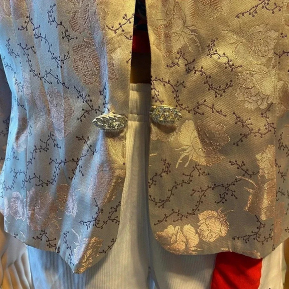 R&M Richards Beautiful Elegant Flowers Printed Jacket Women Size 12 - Picture 5 of 5